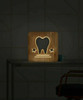 Wooden LED hollow tooth design warm light lamp
