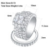 Wedding Rings For Women 4 Carats Cross Cut AAA Zirconia Classic Jewelry 925 Sterling Silver Engagement Ring Set