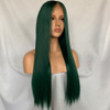 Greenie (Ombre Rooted Green Silky Straight Synthetic Heat Safe 13x6 LF Long Wig)