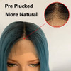 Blue (Ombre Rooted Blue Silky Straight Synthetic Heat Safe 13x6 LF Long Wig)