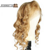 Wavy Dame (Body Wave Honey Blonde, 13x6 Lace Front 100% Remy Human Hair Wig, 8"-24", Choose Density)