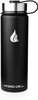 HYDRO CELL Stainless Steel Water Bottle w/Straw & Wide Mouth Lids - Black 24 oz