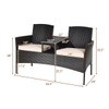 Cushioned Rattan Loveseat Sofa Set