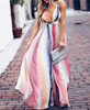 Gradient Stripe Maxi Summer Dress