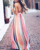 Gradient Stripe Maxi Summer Dress