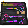 Colorful Hair Cutting Scissors Clippers Flat Tooth Cutting Pet Beauty Tools Set Kit Dogs Grooming Hair Cutting Scissors Set