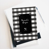 Black Gingahm Pattern Personalized Journal - Ruled Line