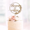 Simple Wreath Personalized Names Wedding Cake Topper