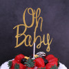 Gold Glitter "Oh Baby" Baby Shower Cake Topper