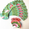 Tropical Flamingo and Pineapple Cupcake Wrappers and Toppers (Set of 12 or 24)