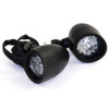 2pcs Heavy Duty Black Bullet Motorcycle LED Turn Signal Light Indicator W/ Visor For Harley Cafe Racer Chopper Bobber Custom Bike