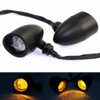 2pcs Heavy Duty Black Bullet Motorcycle LED Turn Signal Light Indicator W/ Visor For Harley Cafe Racer Chopper Bobber Custom Bike