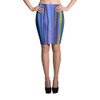 Pastel Stripe Blue Stretch Bodycon Pencil Skirt
