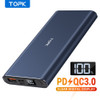 Topk power bank 10000 mah carregador portátil led bateria externa powerbank pd em dois sentidos de carregamento rápido poverbank para iphone xiao mi