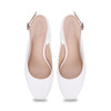PU Transparent Clear Block Heel Slingback White/ Blue /Black