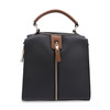 Vertical Middle Zip Top Handle Stripped Shoulder Strap Backpack