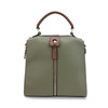 Vertical Middle Zip Top Handle Stripped Shoulder Strap Backpack