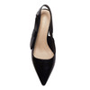 Elegant Bow Side Slingback Mule Sandal Elastic Closure  Low Heel Patent Leather