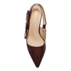 Elegant Bow Side Slingback Mule Sandal Elastic Closure  Low Heel Patent Leather