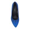 Suede Top Front Triangle Cut Out Detail High Heel Court Shoes