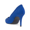 Suede Top Front Triangle Cut Out Detail High Heel Court Shoes