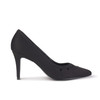 Suede Top Front Triangle Cut Out Detail High Heel Court Shoes