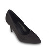 Suede Top Front Triangle Cut Out Detail High Heel Court Shoes