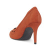 Suede Top Front Triangle Cut Out Detail High Heel Court Shoes