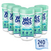 (6Pack)Wet Ones Sensitive Skin Hand Wipes Canister, Fragrance Free, 40 Ct