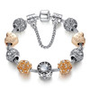 Tibet 925 Silver Crystal Glass Bead Charm Bracelet