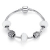 Tibet 925 Silver Crystal Glass Bead Charm Bracelet