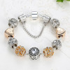 Tibet 925 Silver Crystal Glass Bead Charm Bracelet