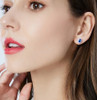 Women's Natural Birthstone Sterling Silver Royal Blue Oval Topaz Stud Earrings