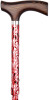 Aluminium Folding Telescopic Walking Stick(Floral Pattern with Wooden Grip)