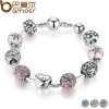 BAMOER Antique Silver Charm Bracelet & Bangle with Love and Flower Beads Women Wedding Jewelry 4 Colors 18CM 20CM 21CM PA1455 BAMOER Antique Silver Charm Bracelet & Bangle with Love and Flower Beads Women Wedding Jewelry 4 Colors 18CM 20CM 21CM PA1455