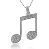 Sparkling Music Note Rhodium And Cubic Zirconia Pendant