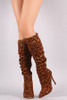 Pointy Toe Slouchy Stiletto Knee High Boots
