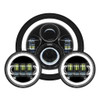 Blackout 7" LED HaloMaker Headlight with Auxiliary Halo Passing Lamps