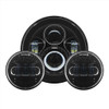 Blackout 7" LED Harley Daymaker Style Headlight with Auxiliary Passing Lamps