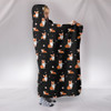 Corgi Hooded Blanket - Black