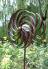Solar Wind Spinner Willow Leaves 61in with Multi-Color Seasonal LED Lighting