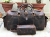 Fathers day Gift Combo Offer: Toiletry Bag with 24 Inch Dark Brown Genuine Hunter Leather Duffle Bag
