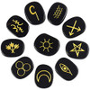 Healing Crystal English Symbol Witches Rune Set Chakra Stones Palm Stone Reiki Balancing, 7 Pcs