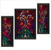 UV Textured Ganesh Modern Art Print Framed Painting Set of 3 for Home Decoration