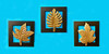 Brown Square Set of 3 Leaf Wall Art -Brass Wood for Home Decor/Living Room