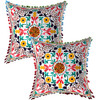 Cotton Suzani Embroidery Zipper Cushion Covers for Sofa Set Deewan Mattress Bed Chair Pillow Cover