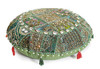 Cotton Sequin Embroidery Round Floor Pillow Cushion Cover