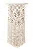 Small Macrame Wall Hanging Woven Tapestry Boho Chic Wood Beads Fringe Wall Art Home Decor