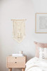 Small Macrame Wall Hanging Woven Tapestry Boho Chic Wood Beads Fringe Wall Art Home Decor