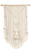 Small Macrame Wall Hanging Woven Tapestry Boho Chic Wood Beads Fringe Wall Art Home Decor